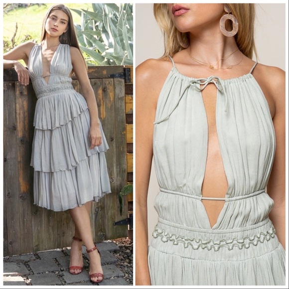 Island Girl Tropical Halter Midi Dress - Picture 9 of 13